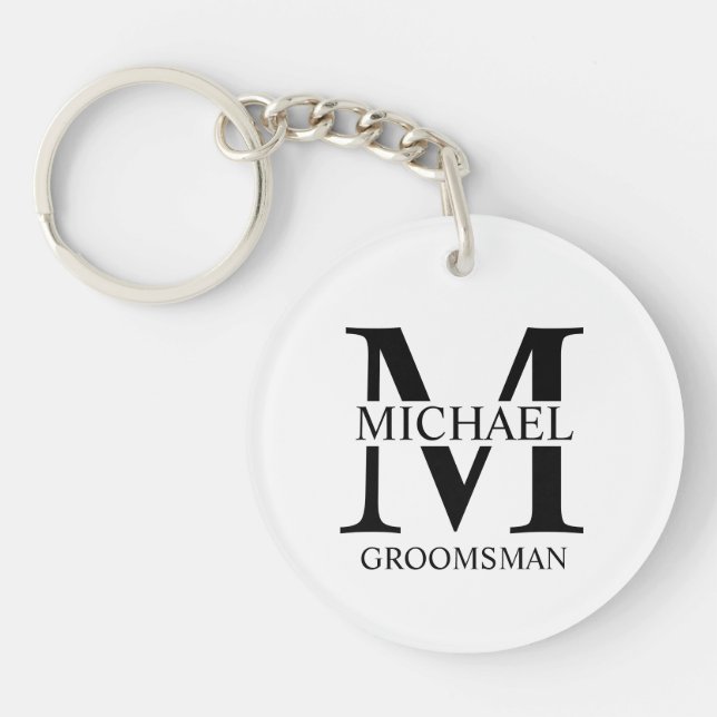 Personlig Groomsmans Namn och Monogram (Framsidan)