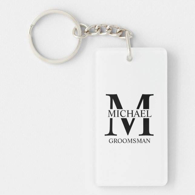 Personlig Groomsmans Namn och Monogram (Framsidan)