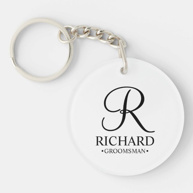 Personlig Groomsmans Namn och Monogram (Framsidan)