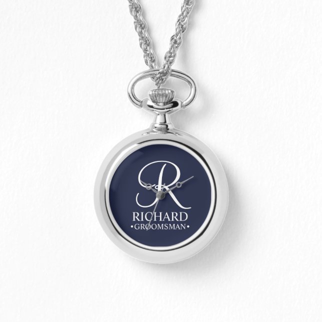 Personlig Groomsmans Namn och Monogram Armbandsur (Framsida)