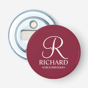 Personlig Groomsmans Namn och Monogram Flasköppnare