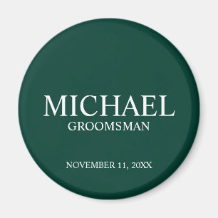 Personlig Groomsmans Namn och Monogram Magnet