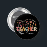 Personlig Groovy Flowers Teacher Anpassningsbar Gi Knapp<br><div class="desc">Personlig Groovy Flowers Teacher Anpassningsbar Gift</div>