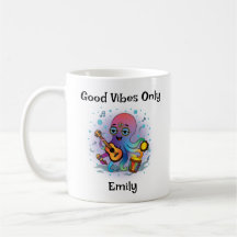 Personlig Groovy Octopus Mugg - Retro Hippie