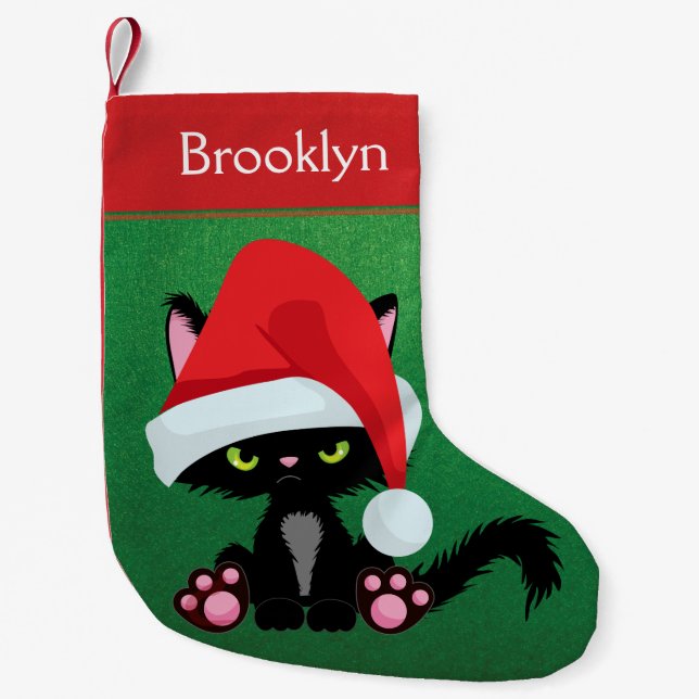 Personlig Grouchy Cat Liten Julstrumpa (Framsidan)