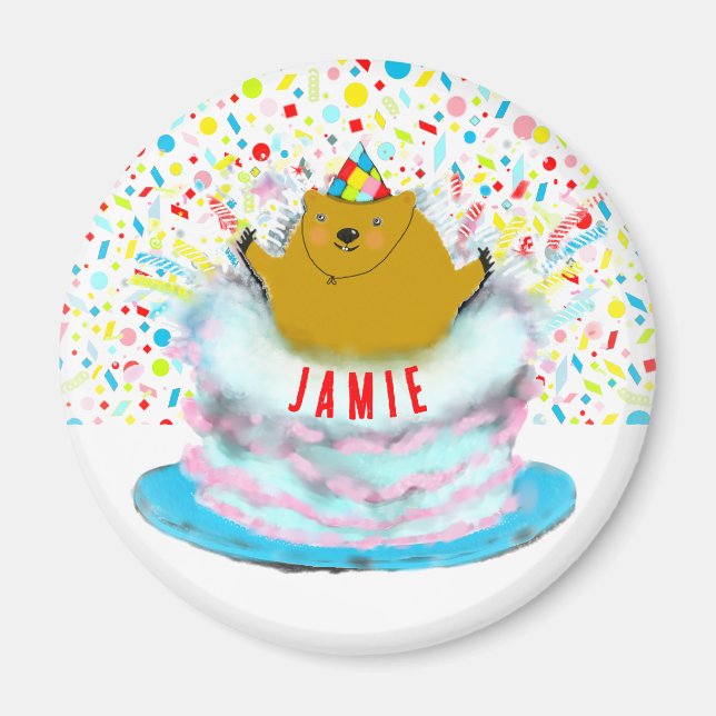 Personlig Groundhog-dag-födelsedag Magnet (Framsidan)