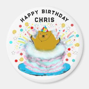 Personlig Groundhog Day Birthday Gift Magnet