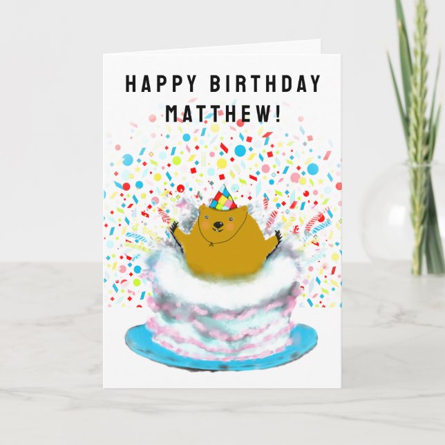 Personlig Groundhog Day Birthday Kort (Framsida)