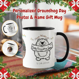 Personlig Groundhog Day Photos & Namn Gift Mugg