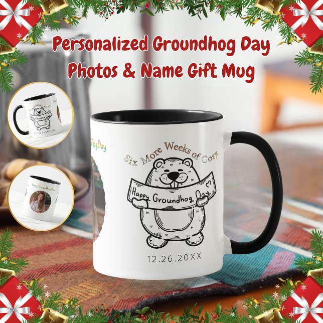 Personlig Groundhog Day Photos & Namn Gift Mugg (Skapare uppladdad)