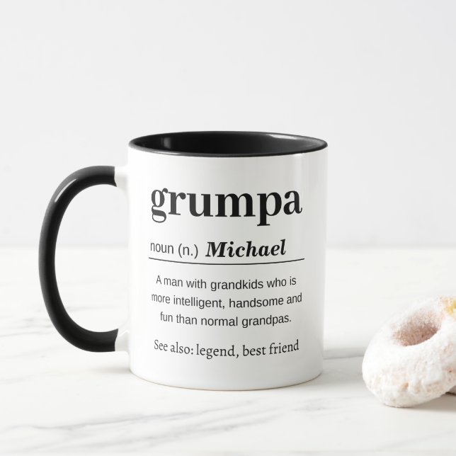 Personlig Grumpa-definition Mugg (Med munk)