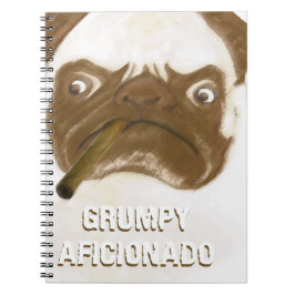 Personlig Grumpy AFICIONADO Puggy Cigar Anteckningsbok Med Spiral