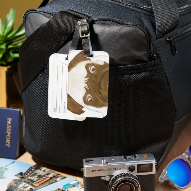 Personlig Grumpy AFICIONADO Puggy Cigar Bagagebricka (Framsida & Baksida)