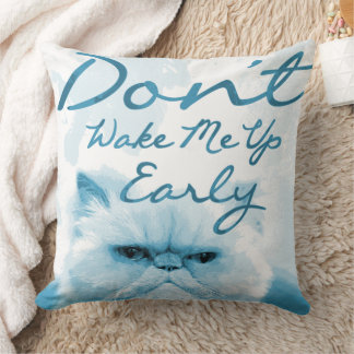 Personlig Grumpy Cat - "Wake Me Up Tidigt" Kudde