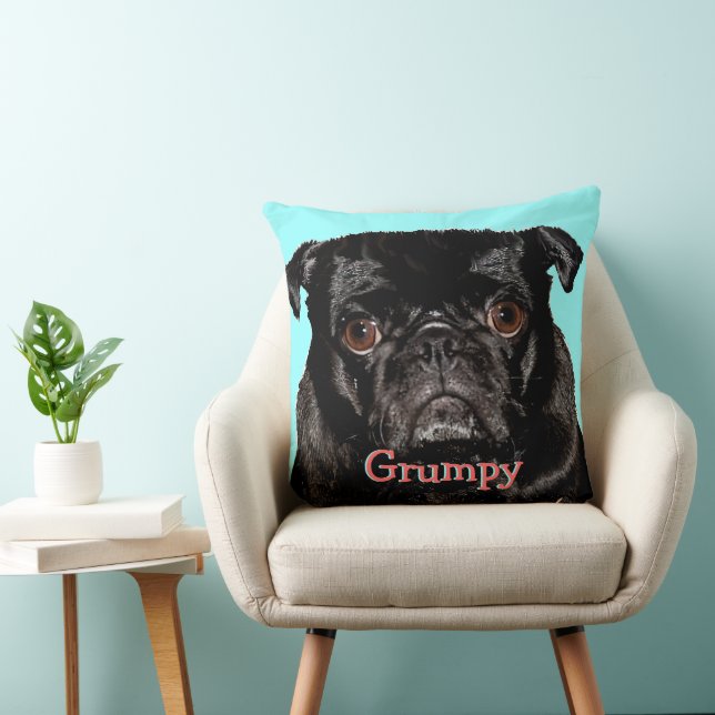 Personlig Grumpy Puggy Kudde (Stol)