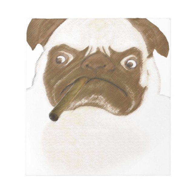 Personlig Grumpy Puggy med Cigar Anteckningsblock (Framsida)