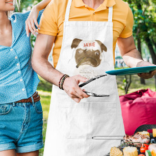 Personlig Grumpy Puggy med Cigar Förkläde