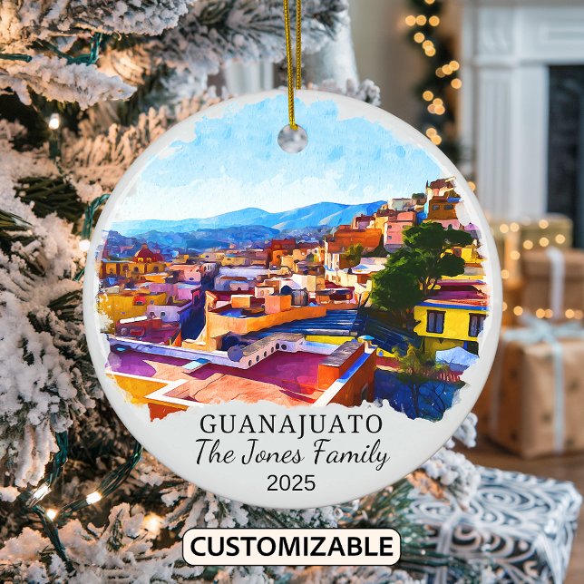 Personlig Guanajuato Ornament, Mexiko Gift Julgransprydnad Keramik (Skapare uppladdad)