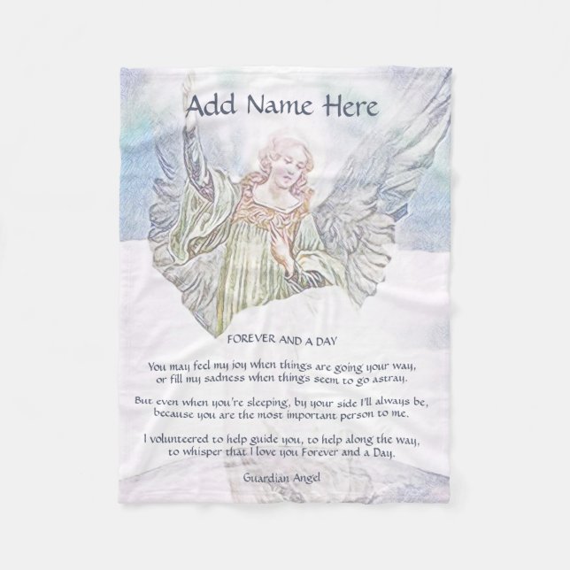 Personlig Guardian Angel Blanket Fleecefilt (Framsidan)