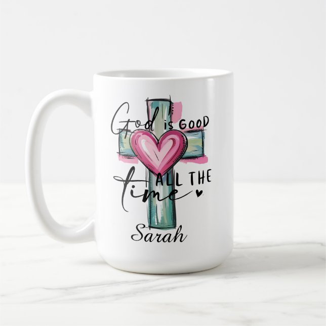 Personlig Gud är god hela tiden Kaffe Mugg (Vänster)