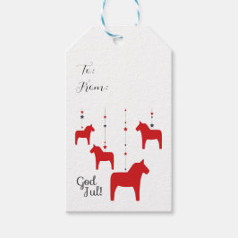 Personlig Gud jul! Dala Horse Presentetikett