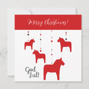 Personlig Gud jul! jul Dala Horse Julkort