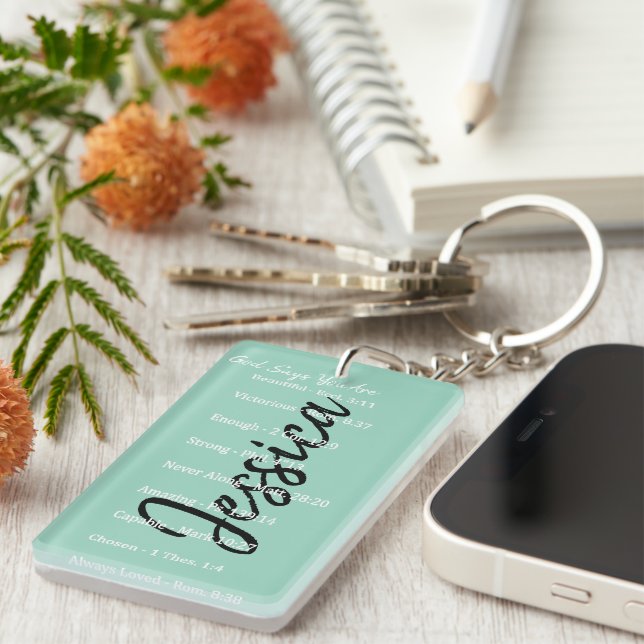 Personlig Gud säger att du är, skrifter Nyckelring (Högra Framsidan)