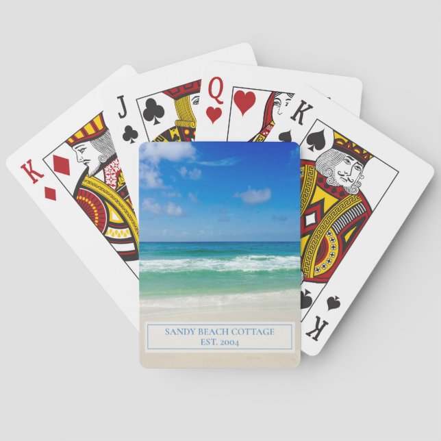 Personlig Guest för vackra Beach House Casinokort (Baksidan)