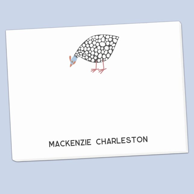 Personlig Guinea Fowl Post-it Notes Block (Fun Guineafowl or Guineahen personalized post-it sticky notes)