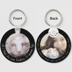 Personlig Guinea Gris/Pet Owner Doublesisiside Nyckelring