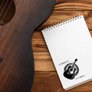Personlig Guitar Music Ex Libris Wood Art Frimärke Stämpel