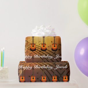 Personlig Guitar och Musik noter Birthday Wra Presentpapper