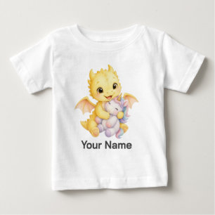 Personlig Gul Akvarell Drakdrake T Shirt