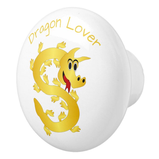 Personlig Gul Dragon Design Knopp (Höger)