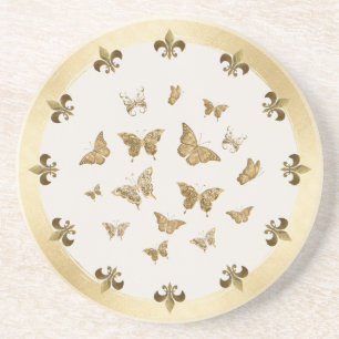Personlig gul Fjäril Fleur de Lis underlägg