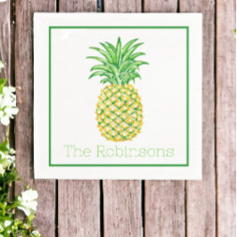 Personlig Gul Grön Pineapple i Prepptyl Stil Pappersservett