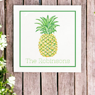 Personlig Gul Grön Pineapple i Prepptyl Stil Pappersservett