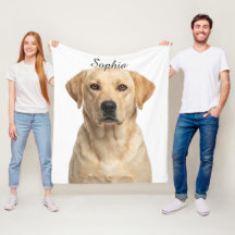 Personlig gul labradorporträtt husdjursfoto filt