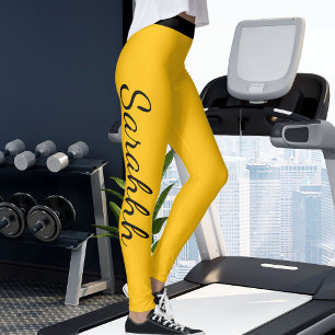 Personlig Gul Orange Svart Randig Söt Present Leggings