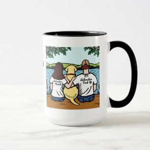 Personlig gula Labrador och mamma och pappa Long Mugg
