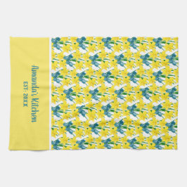 Personlig gula Narcisser Blommönster  Kökshandduk