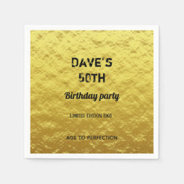 Personlig Guld 50:e Födelsedagsfestens Pappersserv Pappersservett