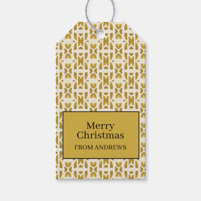 Personlig guld - Anpassningsbar för julgranar - Mä Presentetikett (Framsidan)