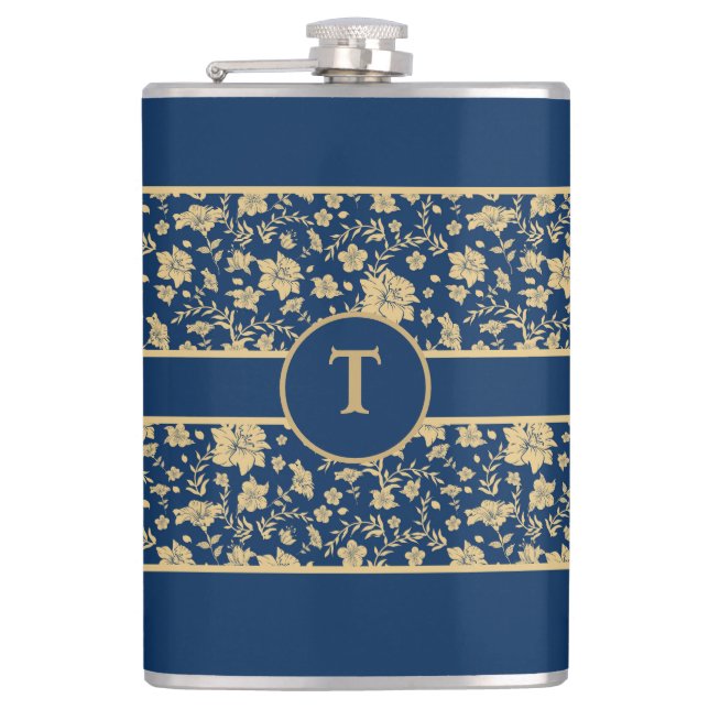 Personlig Guld Blommigt Fickplunta (Framsidan)