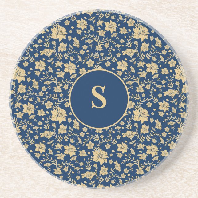 Personlig Guld Blommigt Underlägg (Framsidan)