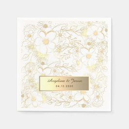 Personlig Guld Bröllop Pappersservett