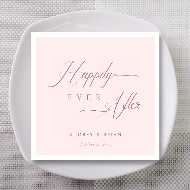 Personlig Guld  Bröllop Pappersservett (Personalized Rose Gold Blush Wedding Napkins )