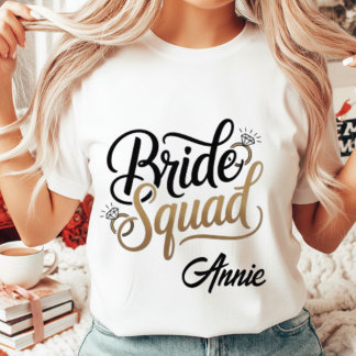 Personlig guld brud trupp möhippa fest t shirt