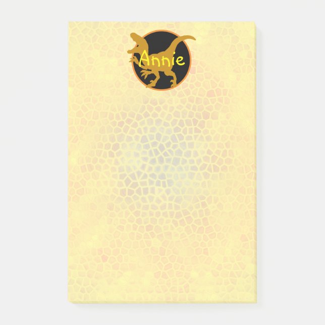 Personlig guld-dinosaurie  post-it block (Framsida)