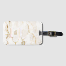 Personlig guld effekt marmor namn bagagebricka